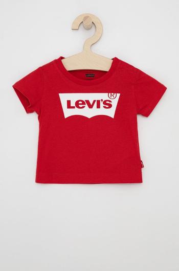 Detské tričko Levi's červená farba, s potlačou