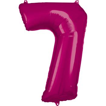Amscan Balónik fóliový narodeninové číslo 7 ružový 86 cm