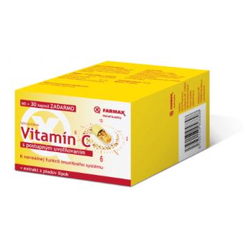 Farmax Vitamin C s postupným uvoľňovaním 60 cps + 30 cps zadarmo