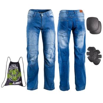 Pánske moto jeansy W-TEC Davosh Farba modrá, Veľkosť 6XL