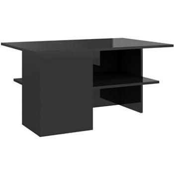 SHUMEE Konferenčný stolík čierny vysoký lesk 90 × 60 × 46,5 cm drevotrieska, 806856