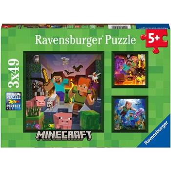 Ravensburger puzzle 056217 Minecraft Biomes 3× 49 dielikov (4005556056217)