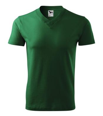 MALFINI Tričko V-neck - Fľaškovo zelená | S