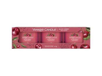 Yankee Candle Sada votívnych sviečok v skle Black Cherry 3 x 37 g