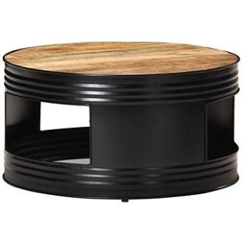 SHUMEE Konferenčný stolík čierny 68 × 68 × 36 cm masívny hrubý mangovník, 321931