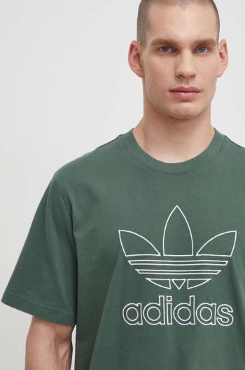 Bavlnené tričko adidas Originals Trefoil Tee pánske, zelená farba, s nášivkou, IR7993