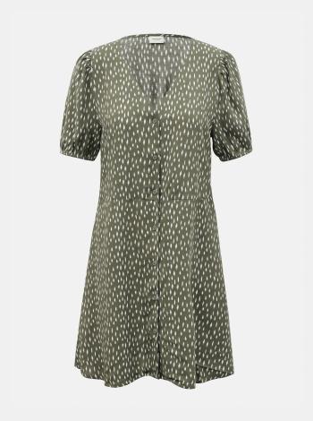 Zelené vzorované šaty s gombíkmi Jacqueline de Yong Staar