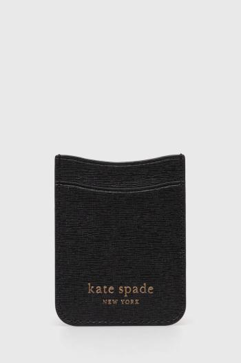 Kožené puzdro na karty Kate Spade čierna farba