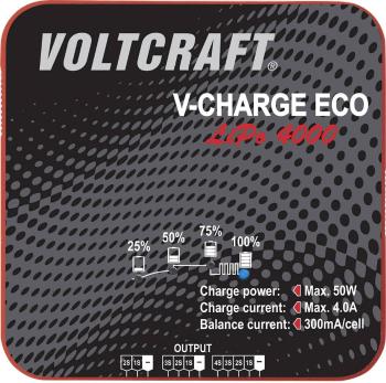 Modelárska nabíjačka Li-Pol Voltcraft V-Charge Eco LiPo 4000, 230 V, 4 A