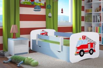 Detská posteľ Ourbaby Fire Truck modrá 140x70 cm