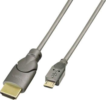 LINDY pre mobilný telefón kábel [1x micro USB 2.0 zástrčka B - 1x HDMI zástrčka] 0.50 m