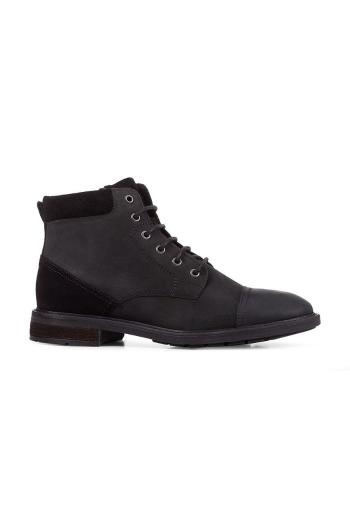 Kožené topánky Geox Viggiano pánske, čierna farba