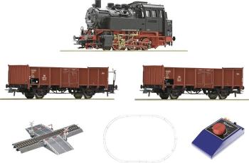 Roco 51160 Analógová štartovacia súprava: parný rušeň BR 80 s nákladným vlakom DB