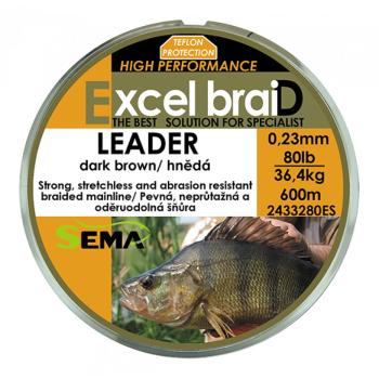 Sema splietaná šnúra leader hnedá-priemer 0,23 mm / nosnosť 80 lb / návin 300 m