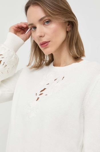 Bavlnený sveter Twinset dámsky, biela farba, tenký