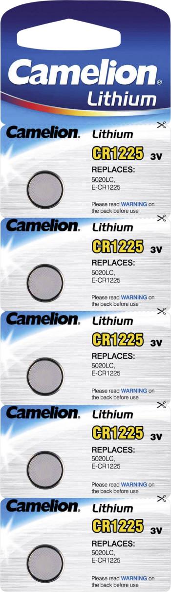Camelion CR1225 gombíková batéria  CR 1225 lítiová 50 mAh 3 V 5 ks