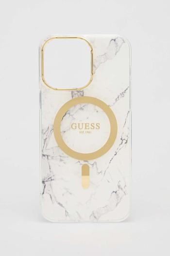 Puzdro na mobil Guess iPhone 14 Pro Max 6.7" biela farba