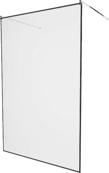 MEXEN/S - KIOTO samostatne stojaca sprchová zástena 120 x 200 cm, transparent/čierna vzor 8 mm, chróm 800-120-002-01-70