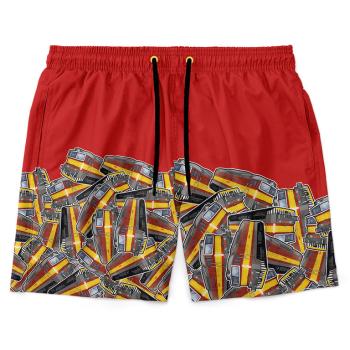 Pánske plavky short – Okuliarnik červený (Veľkosť: XL)