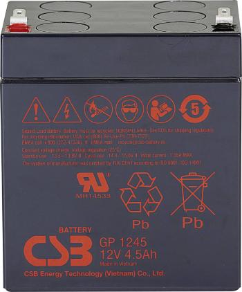 CSB Battery GP 1245 Standby USV GP1245F1 olovený akumulátor 12 V 4.5 Ah olovený so skleneným rúnom (š x v x h) 93 x 108
