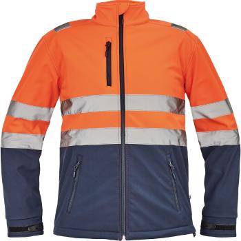 Cerva Pánska reflexná softshellová bunda GRANADA - Oranžová / tmavomodrá | L