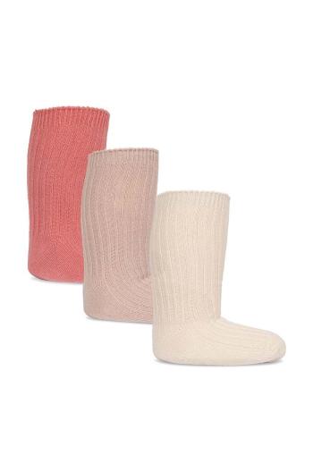 Detské ponožky Konges Sløjd 3-pak ružová farba