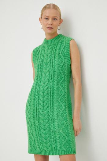 Vlnené šaty Samsoe Samsoe zelená farba, mini, rovný strih