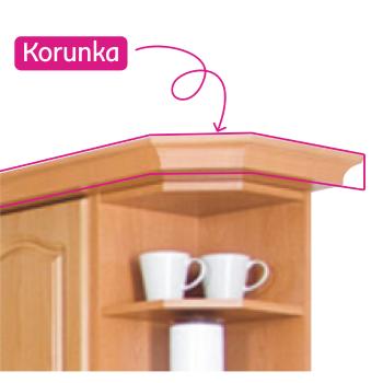 KONDELA Koruna/ozdobná lišta ku skrinke W60/60 LC, jelša, LORA NEW MDF LC KLASIK