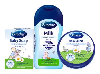 BÜBCHEN Set starostlivosť o pokožku Baby krém 150 ml+ Baby mlieko 200 ml+ Baby mydlo 125 g