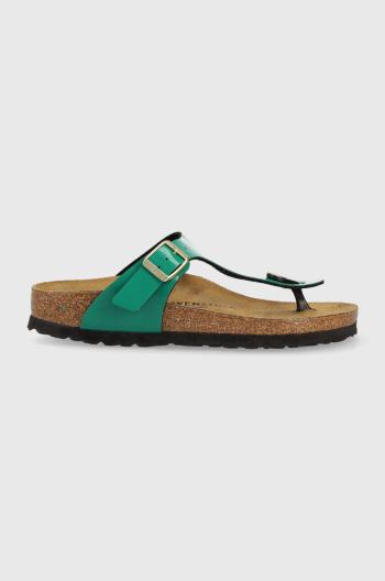 Žabky Birkenstock Gizeh dámske, zelená farba, na plochom podpätku, 1025457