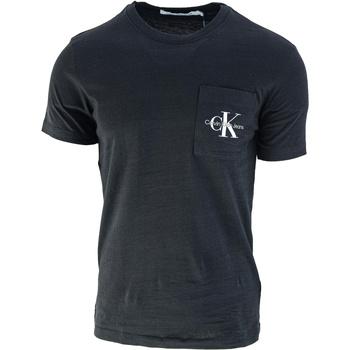 Calvin Klein Jeans  Tielka a tričká bez rukávov Slim Monogram Pocket T-shirt  Čierna