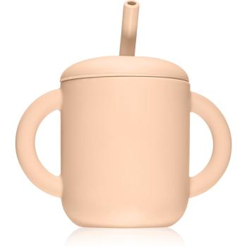 Mushie Training Cup with Straw hrnček s rúrkou Blush 175 ml