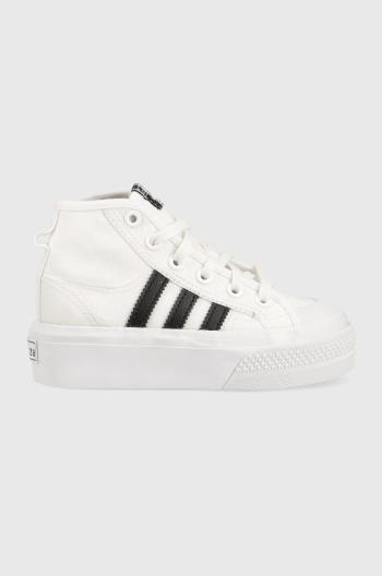 Detské tenisky adidas Originals NIZZA PLATFORM MID biela farba