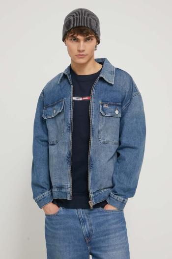 Rifľová bunda Tommy Jeans pánska,prechodná,oversize,DM0DM18777