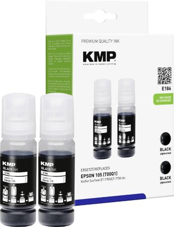 KMP Ink refill náhradný Epson 105, 105 EcoTank, T00Q1, C13T00Q140 kompatibilná Dual čierna E186 1643,0001