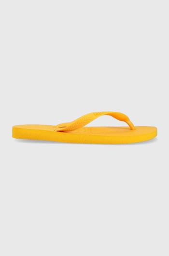 Žabky Havaianas TOP dámske, žltá farba, na plochom podpätku, 4000029.1740