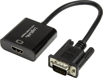 LogiLink CV0060  adaptér [1x VGA zástrčka - 1x HDMI zásuvka] čierna  45.00 cm