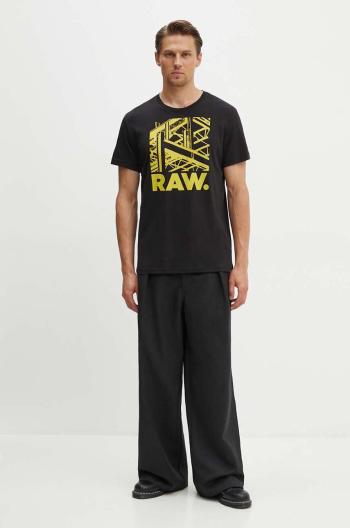 Bavlnené tričko G-Star Raw pánske, čierna farba, s potlačou, D24685-C506