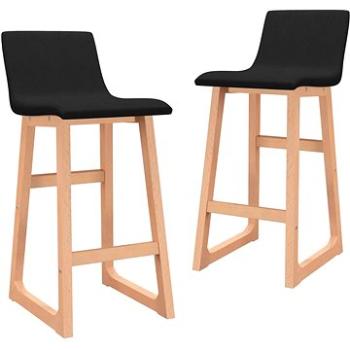Barové stoličky, 2 ks, čierne, textil (289403)
