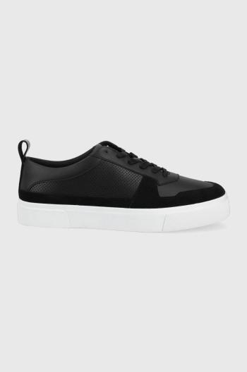 Kožená obuv Calvin Klein čierna farba