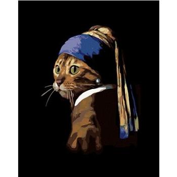 Maľovanie podľa čísel – Mačka ako dievča s perlou (HRAbz33498nad)