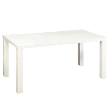 Jedálenský stôl, biela vysoký lesk HG, 120x80 cm, ASPER NEW TYP 2