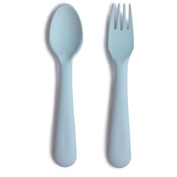 Mushie Fork and Spoon Set príbor Powder Blue 2 ks