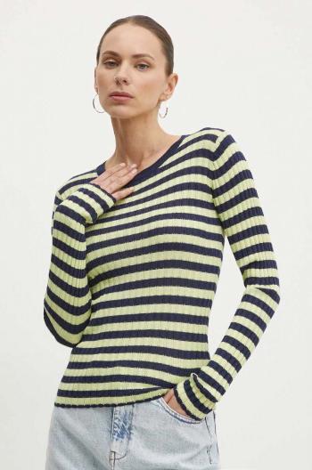 Sveter Résumé ArlieRS Knit Blouse dámsky, tmavomodrá farba, tenký, 20361115