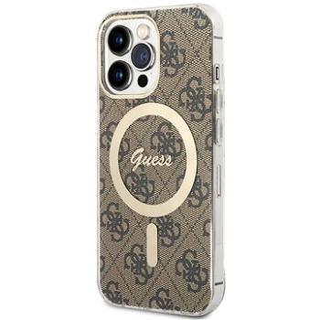 Guess 4G IML MagSafe Kompatibilný Zadný Kryt na iPhone 13 Pro Brown (GUHMP13LH4STW)