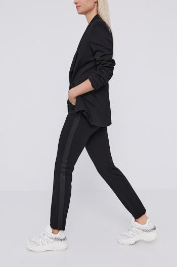 Nohavice Karl Lagerfeld dámske, čierna farba, priliehavé, stredne vysoký pás