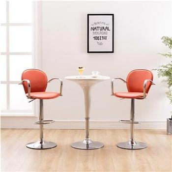 Barové stoličky s podrúčkami 2 ks oranžové umelá koža (249707)