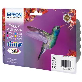 EPSON T0807 (C13T08074011) - originálna cartridge, čierna + farebná, 6x7,4ml