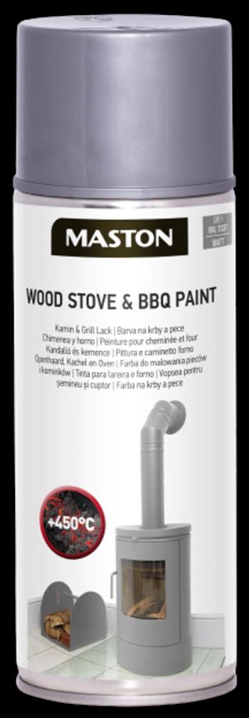 MASTON WOOD STOVE & BBQ PAINT - Farba na krbové kachle a grily čierna 400 ml