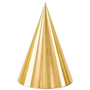 Party klobúčiky zlaté – 16 cm – 6 ks (5900779115613)